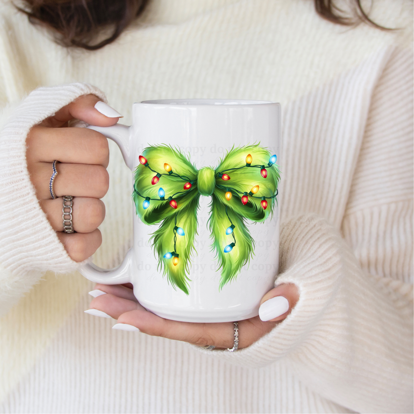 Green Christmas Bow - UV DTF 4" Decal