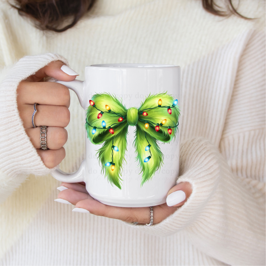 Green Christmas Bow - UV DTF 4" Decal