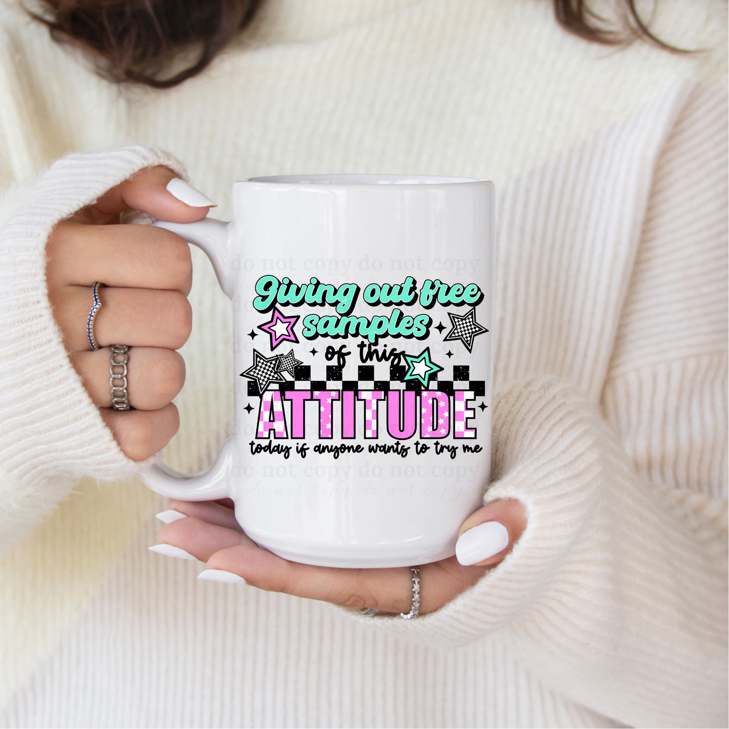 Giving out free samples of this attitude  - UV DTF 4" Decal