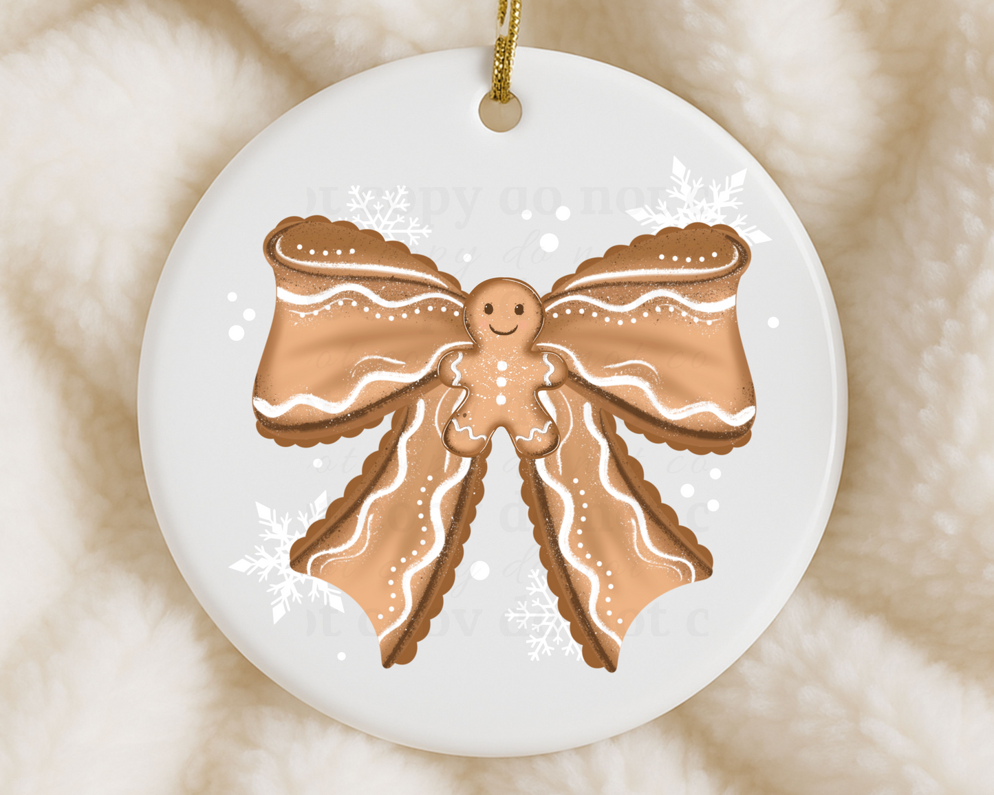 Gingerbread Bow - Ornament Decals