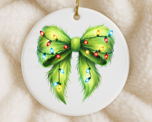 Green Christmas Bow - Ornament Decals