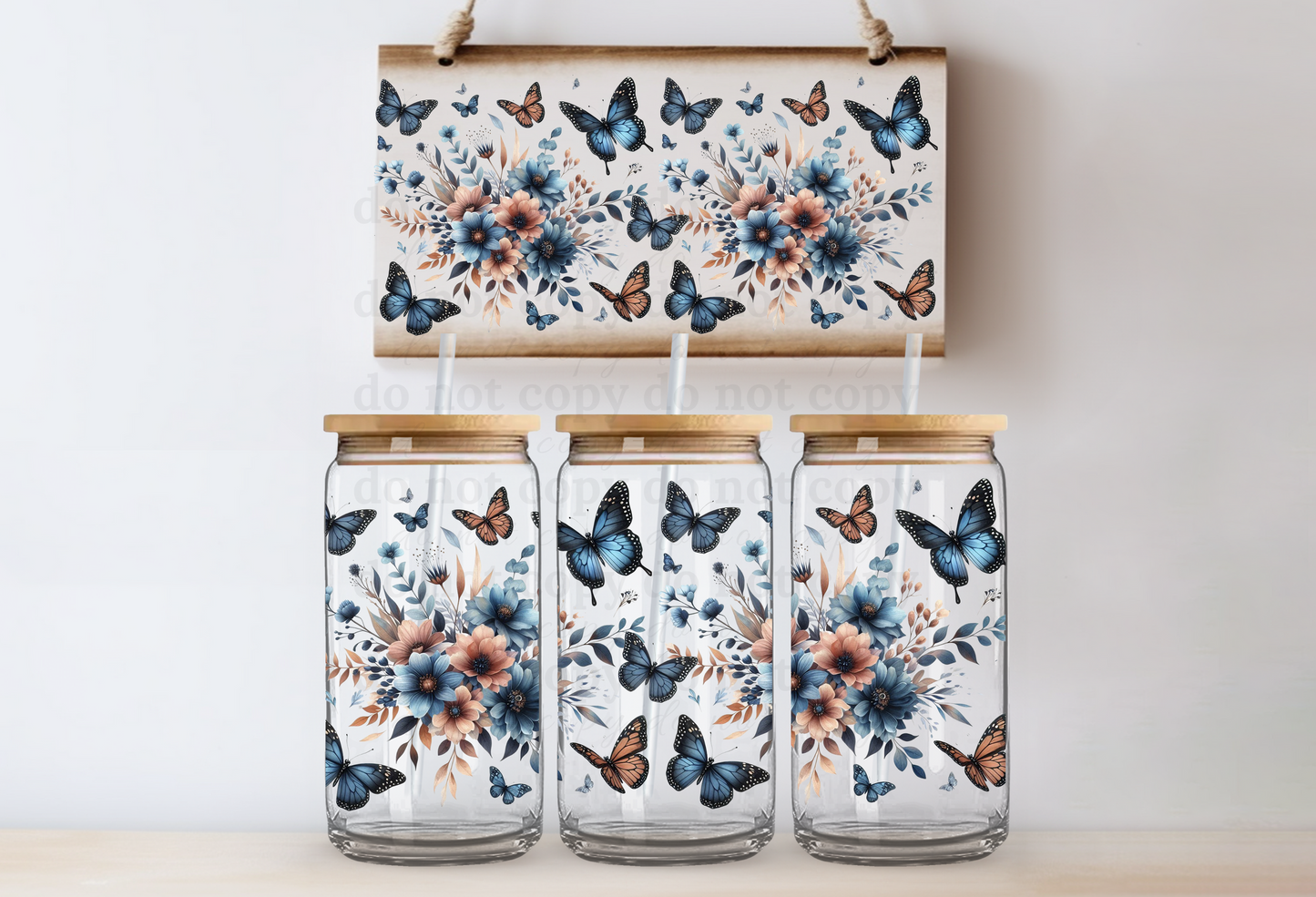Butterfly Floral - UV DTF Cup Wrap