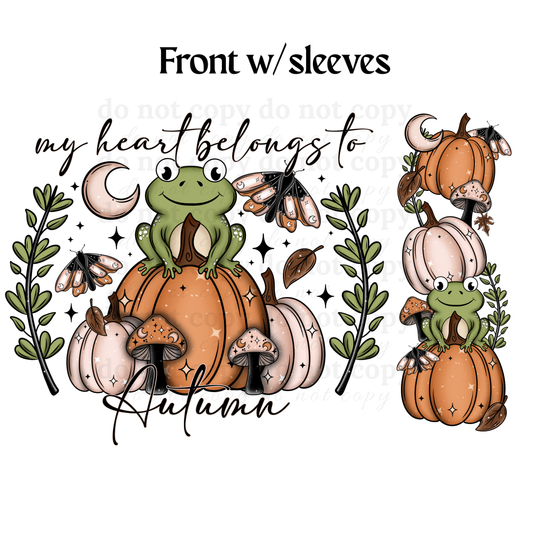 My heart belongs to Autumn w/sleeves - DTF TRANSFERS