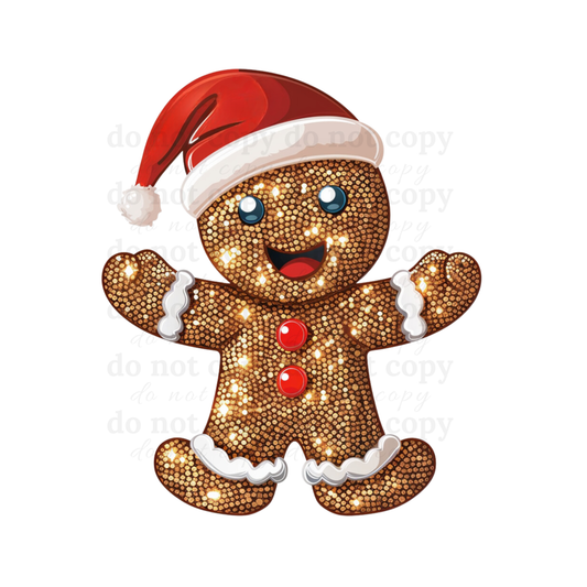 Rhinestone Gingerbread - DTF TRANSFERS
