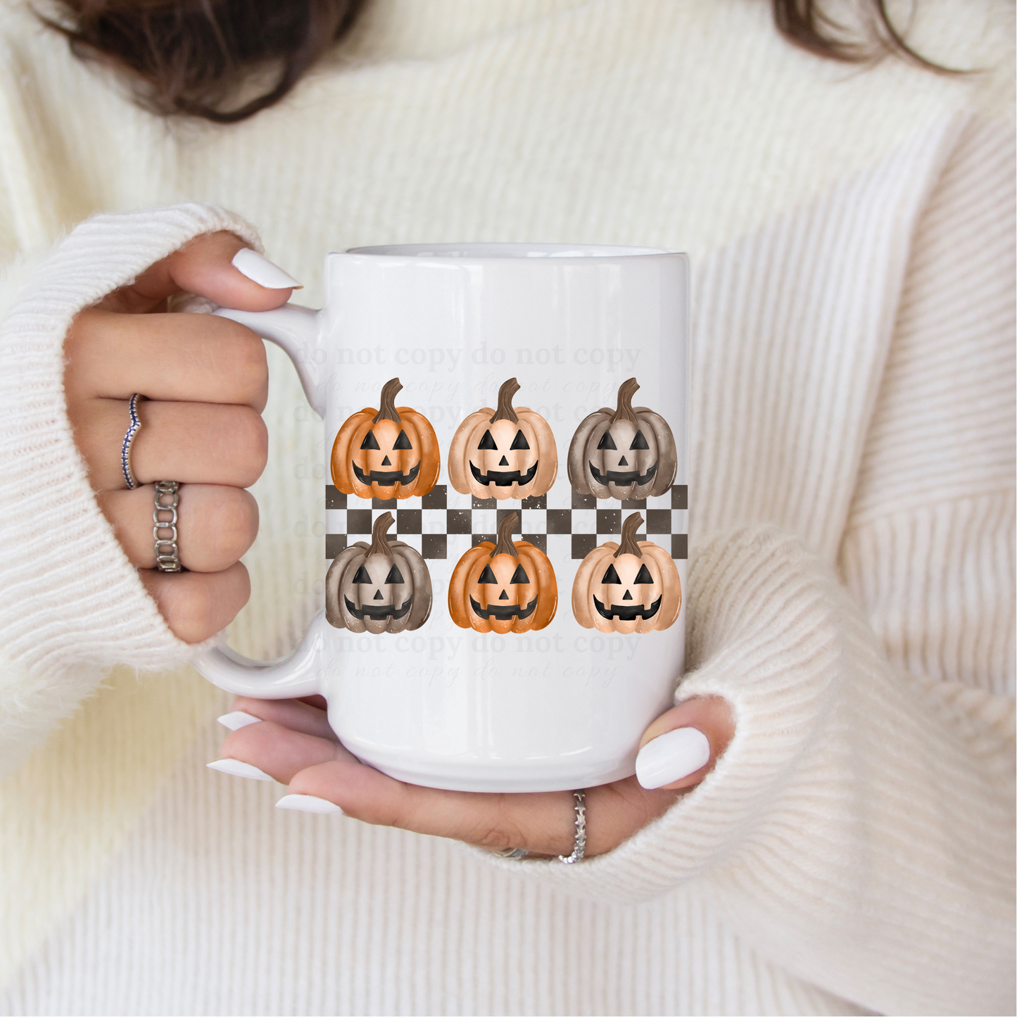 Pumpkin Checkered - UV DTF 4" Decal