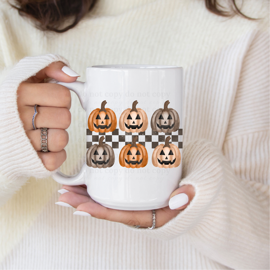 Pumpkin Checkered  - UV DTF 4" Decal