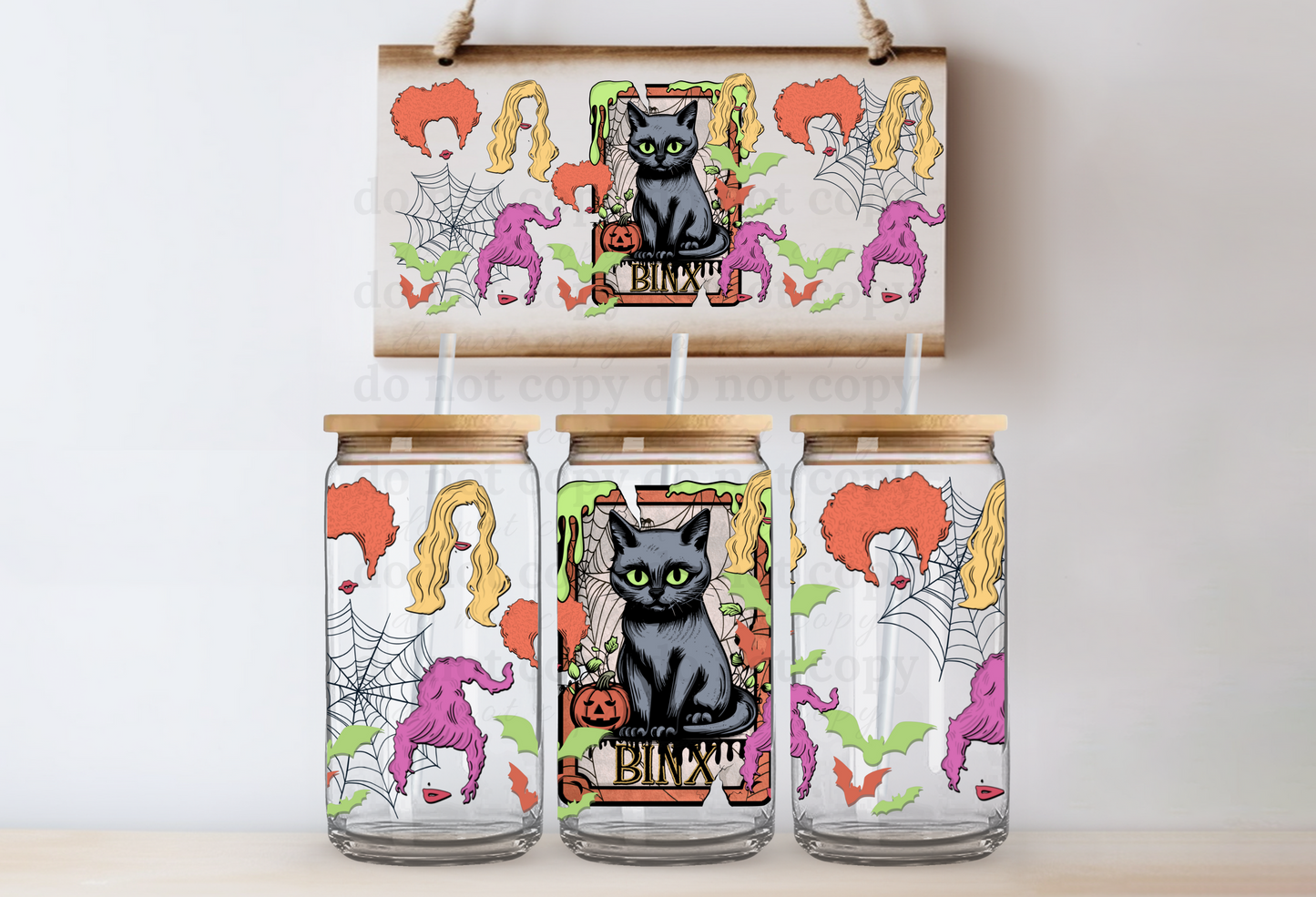 Spooky Black Cat - UV DTF Cup Wrap
