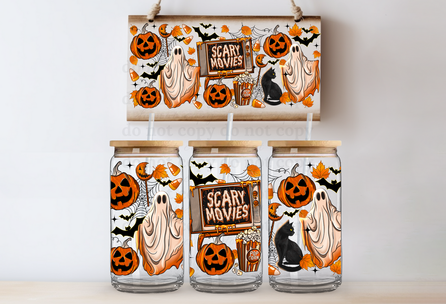 Spooky Movies - UV DTF Cup Wrap