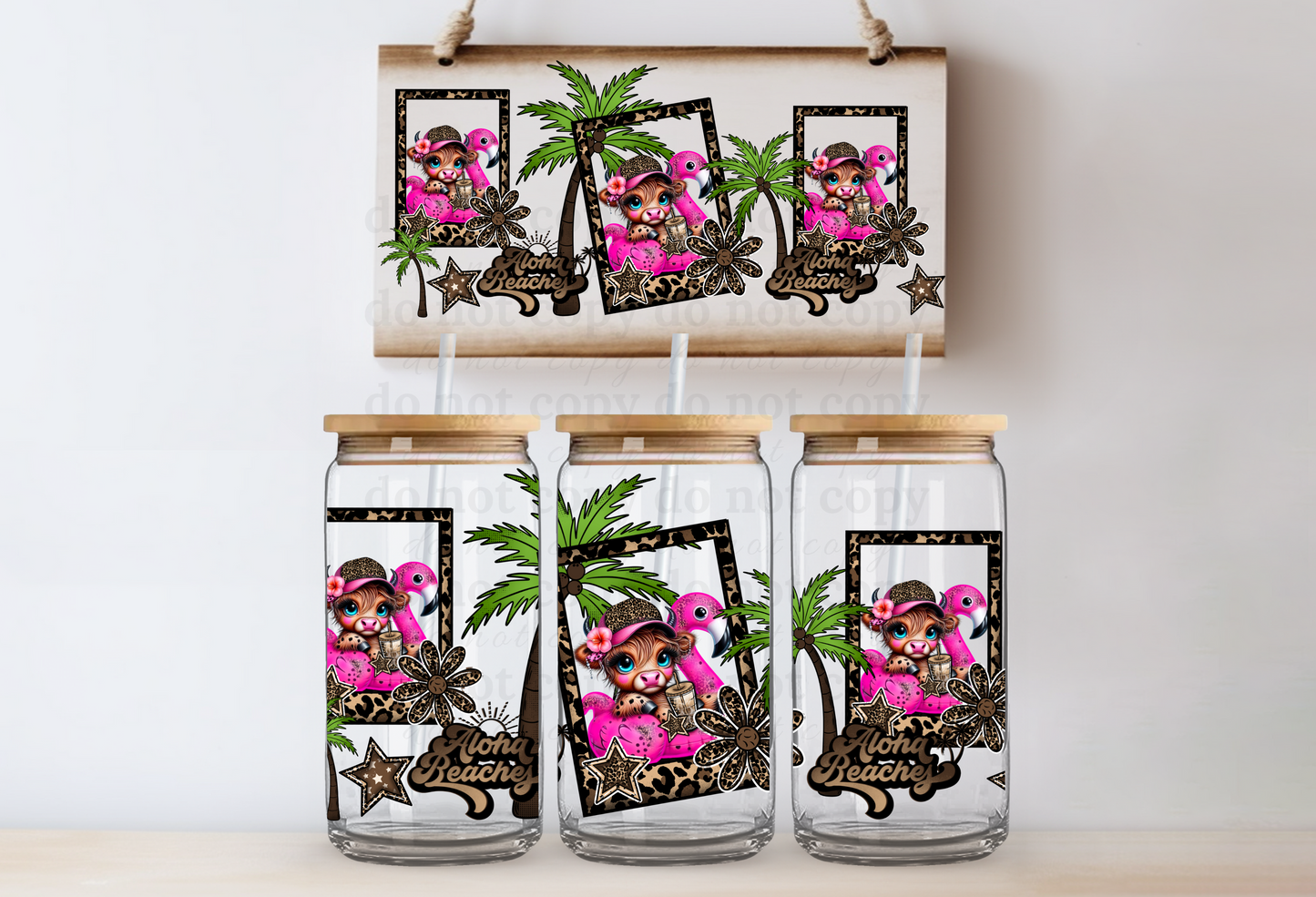 Aloha Beaches - UV DTF Cup Wrap