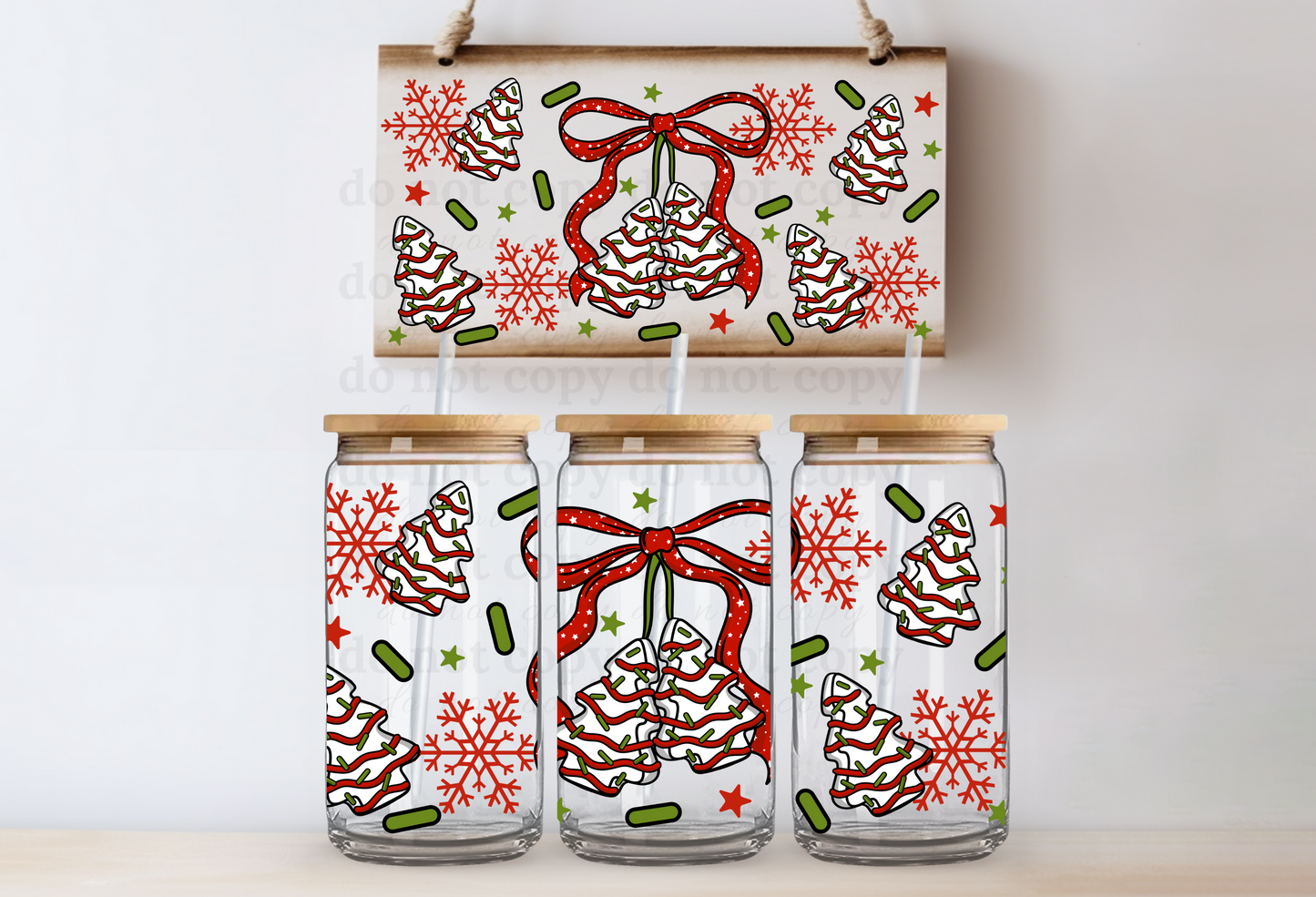 Christmas Cakes - UV DTF Cup Wrap