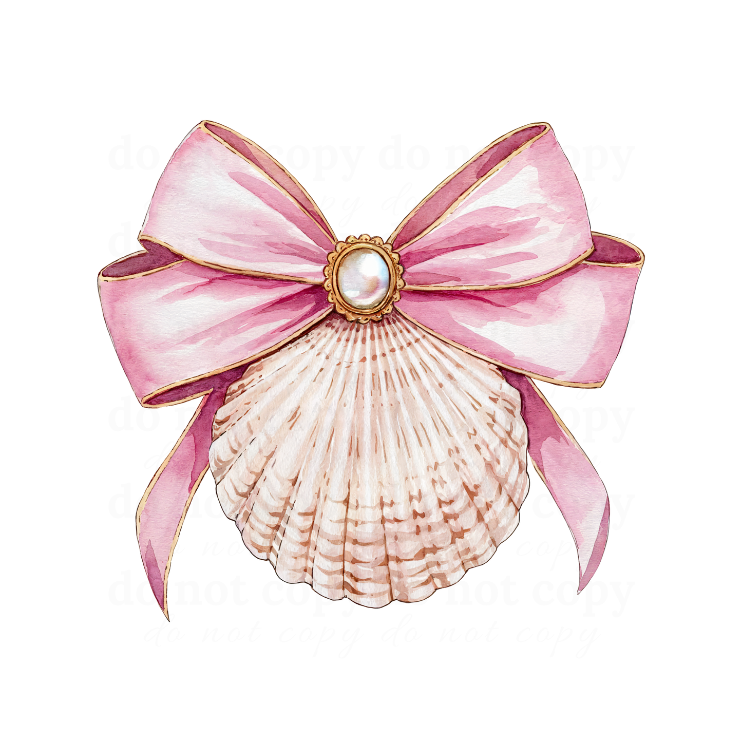 Seashell with bow - DTF TRANSFERS