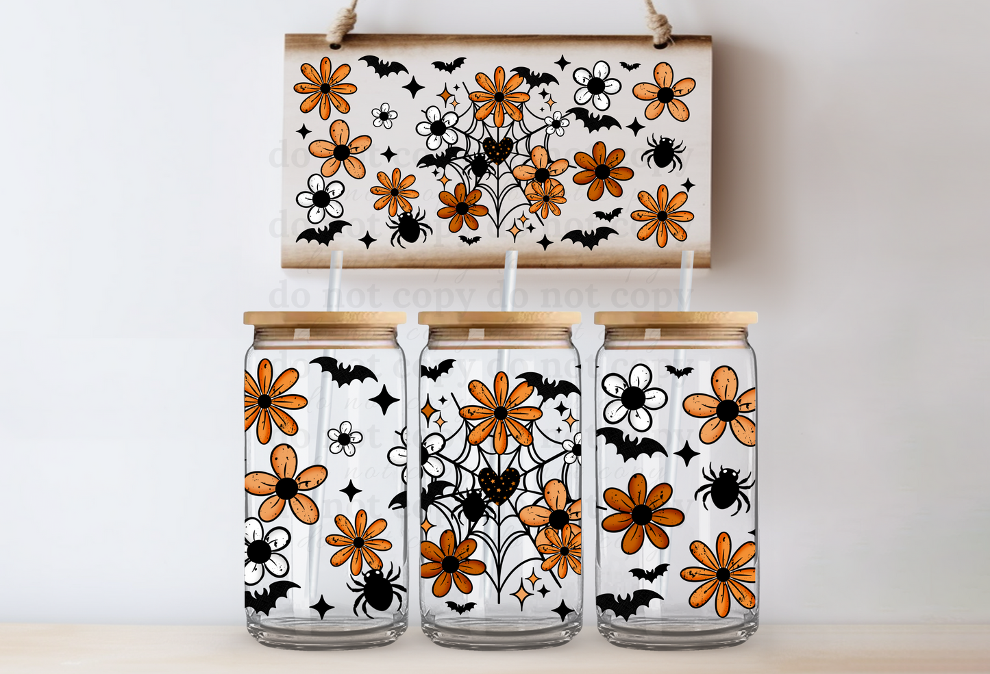 Spiderweb floral - UV DTF Cup Wrap