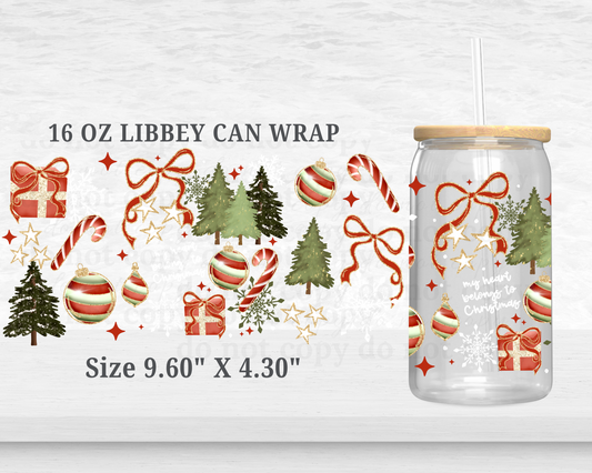 My Heart belongs to Christmas - UV DTF 16oz Cup Wrap