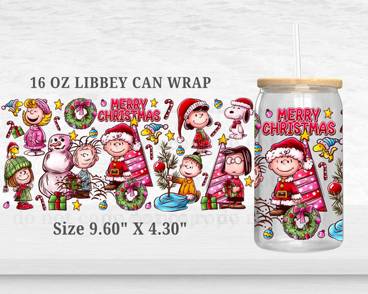 Merry Christmas - UV DTF 16oz Cup Wrap