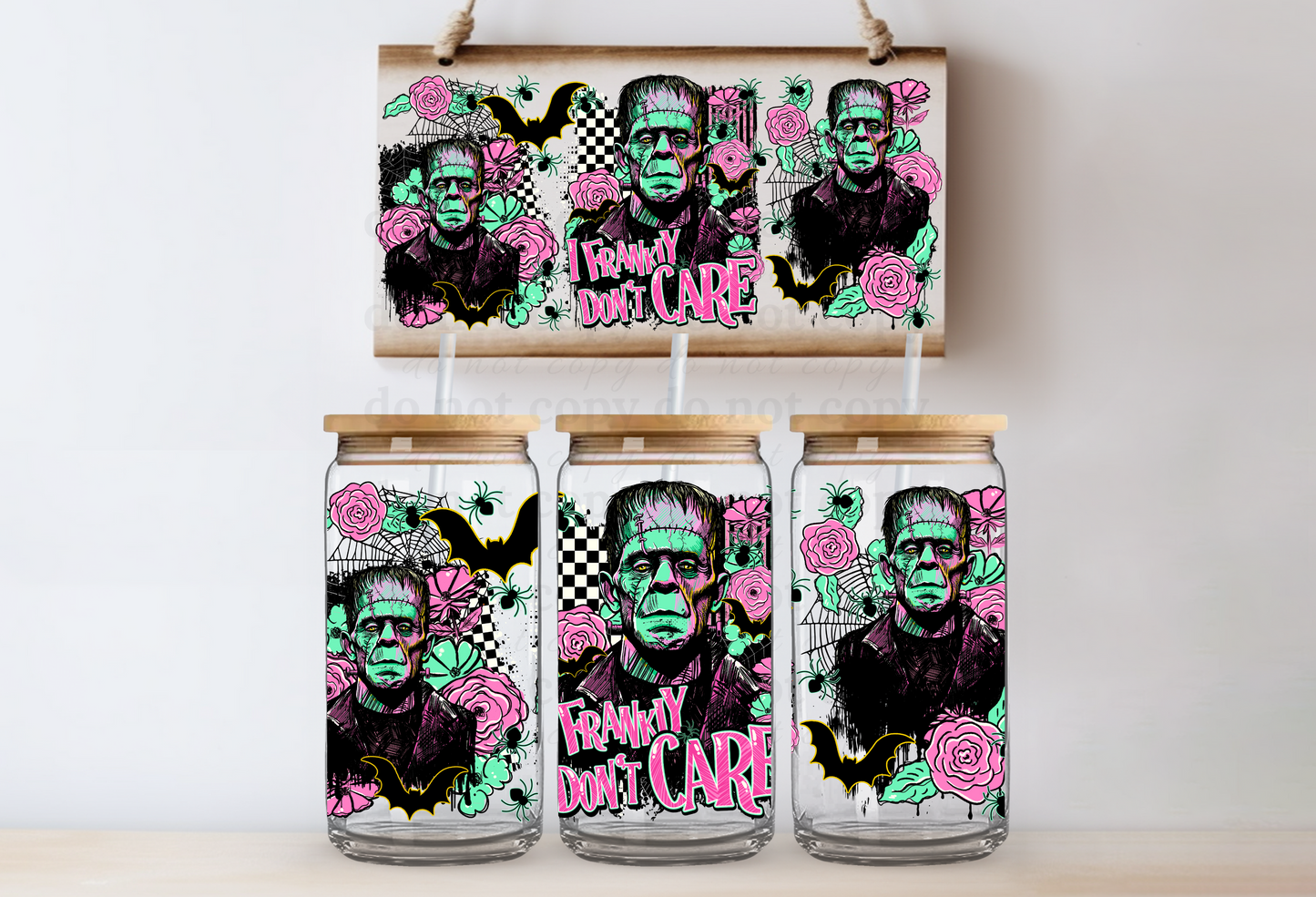 I frankly don't care - UV DTF Cup Wrap