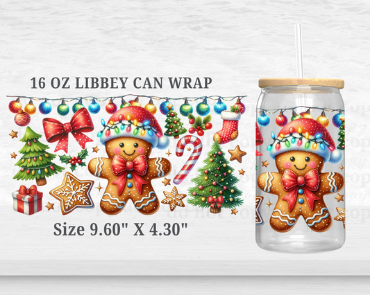 Gingerbread Man - UV DTF 16oz Cup Wrap