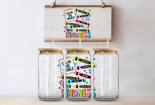 Color the world with kindness - UV DTF Decal