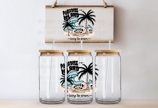 Paradise Island -living the dream- UV DTF Decal
