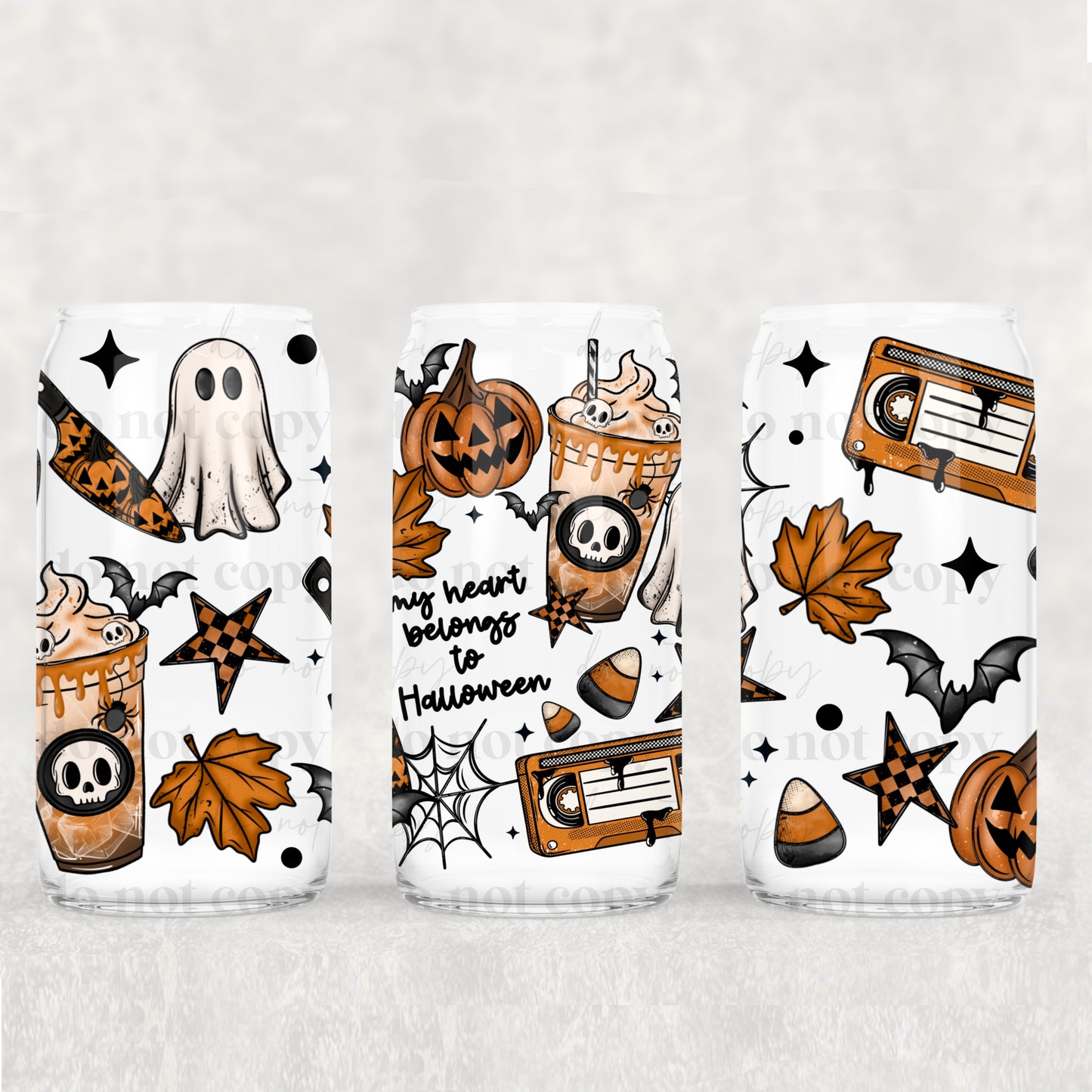 My heart belong to halloween - UV DTF Cup Wrap