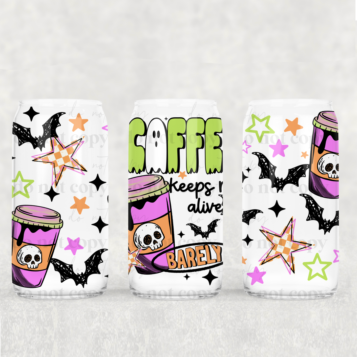 Coffee keeps me alive barely - 16oz Cup Wrap