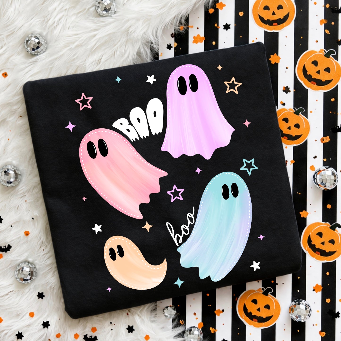 Pastel Boo Ghosties w/sleeves - DTF TRANSFERS