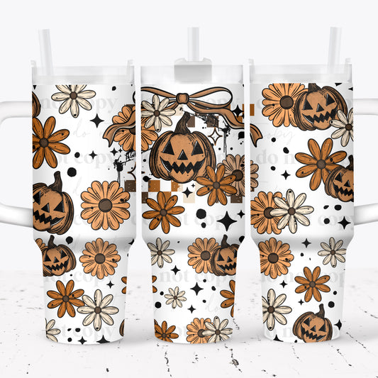 Pumpkin Floral - 40oz Cup Wrap