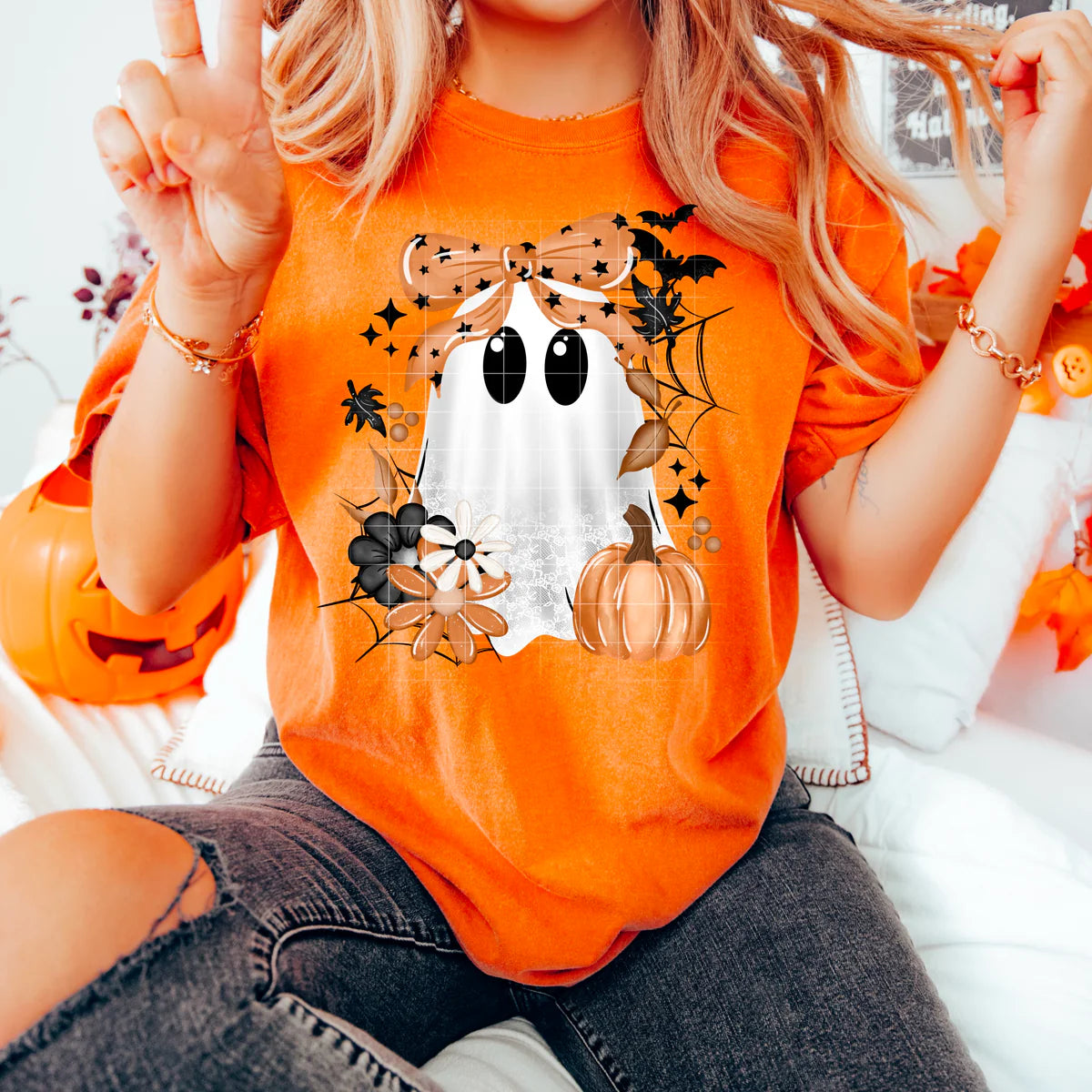 Fall lace Pumpkin - DTF TRANSFERS