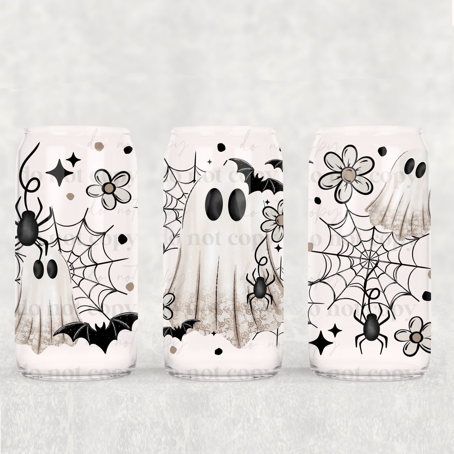 Floral Ghost - 16oz Cup Wrap