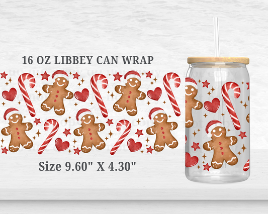 Gingerbread Man - UV DTF 16oz Cup Wrap