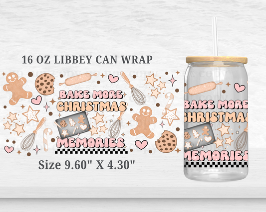 Bake More Christmas Memories - UV DTF 16oz Cup Wrap