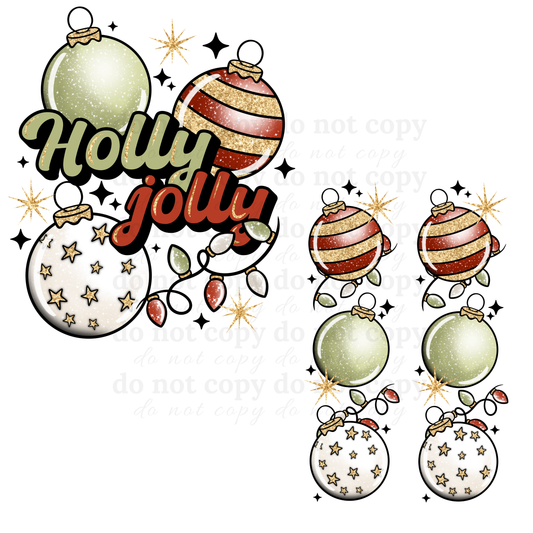 Holly Jolly w/sleeve - DTF TRANSFERS