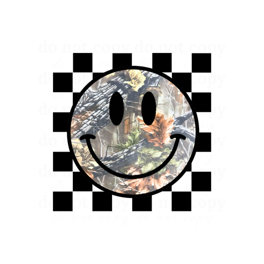 Camo Happy Face - DTF TRANSFERS