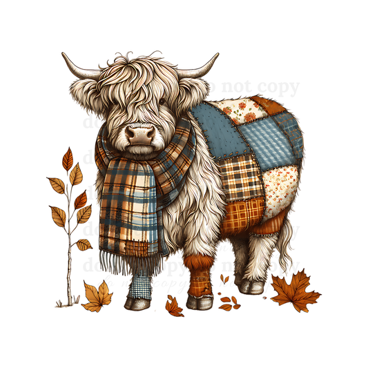 Flannel Highland Cow - DTF TRANSFERS