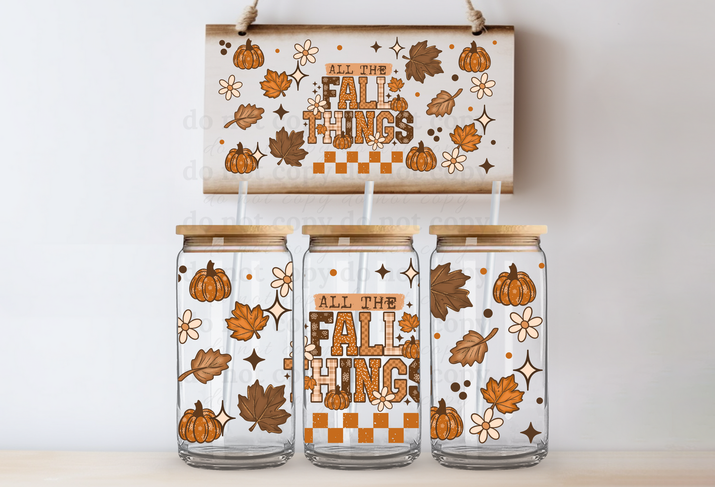 All the fall things - UV DTF Cup Wrap
