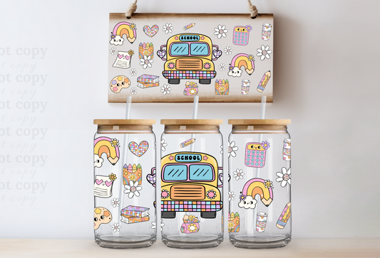 School Bus - UV DTF Cup Wrap