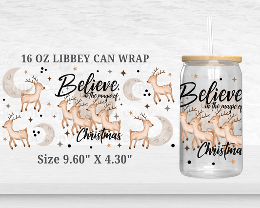 Believe in the magic of Christmas - UV DTF 16oz Cup Wrap