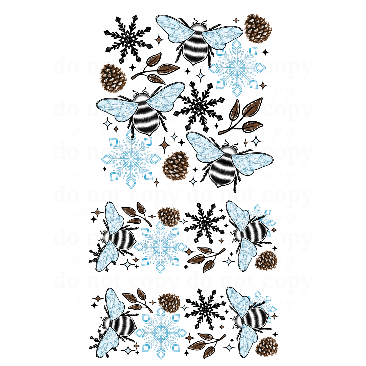 Winter Bees w/sleeves - DTF TRANSFERS