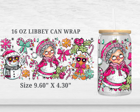 Mrs. Claus - UV DTF 16oz Cup Wrap