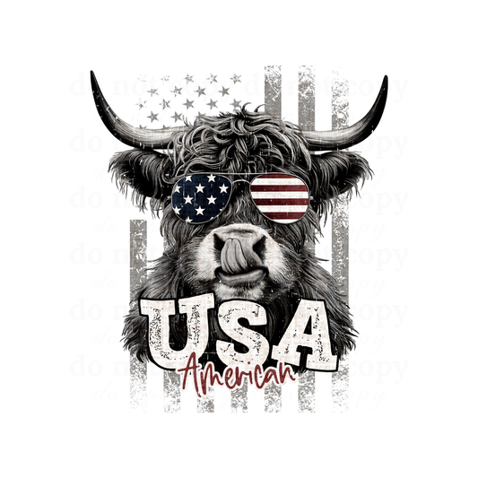 Highland Cow USA - DTF TRANSFERS
