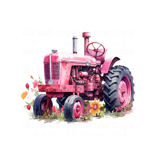 Pink Tractor - DTF TRANSFERS