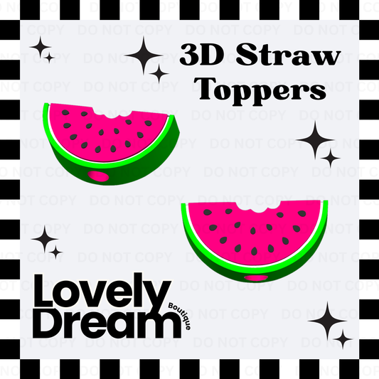 Watermelon -  Standard 3D Straw Topper