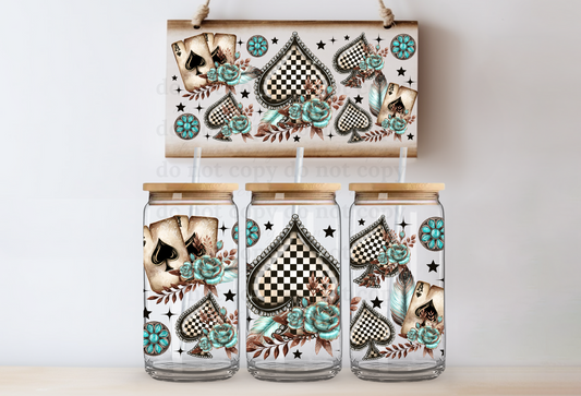 Checkered Spades - UV DTF Cup Wrap