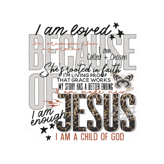 Because of Jesus  - DTF TRANSFERS