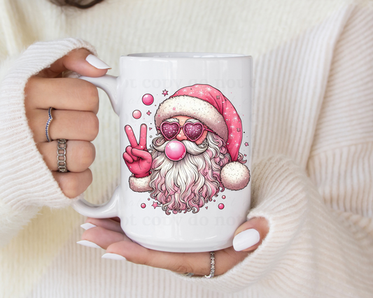 Pink Santa - UV DTF 4" Decal