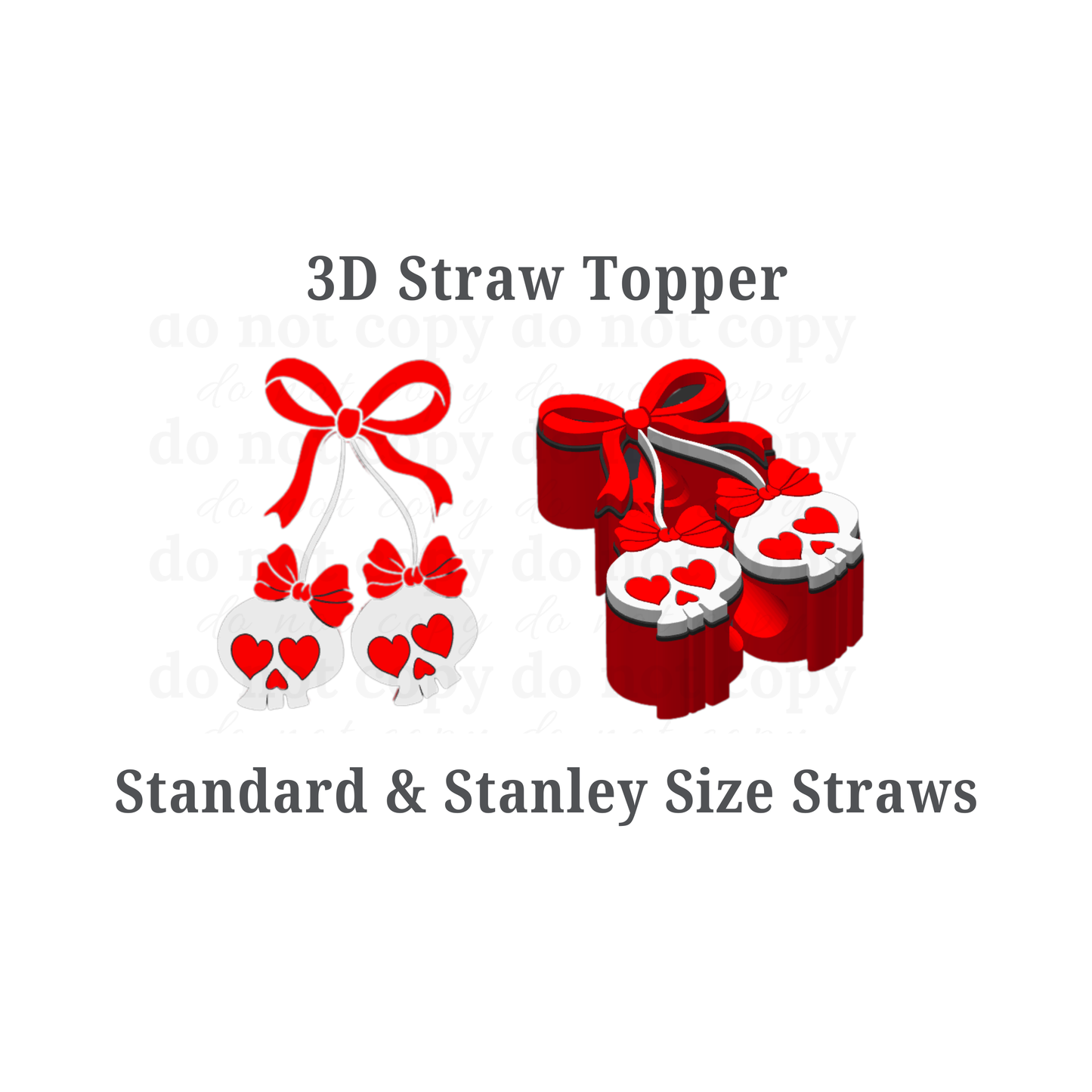 Skull Cherries -  Straw Topper