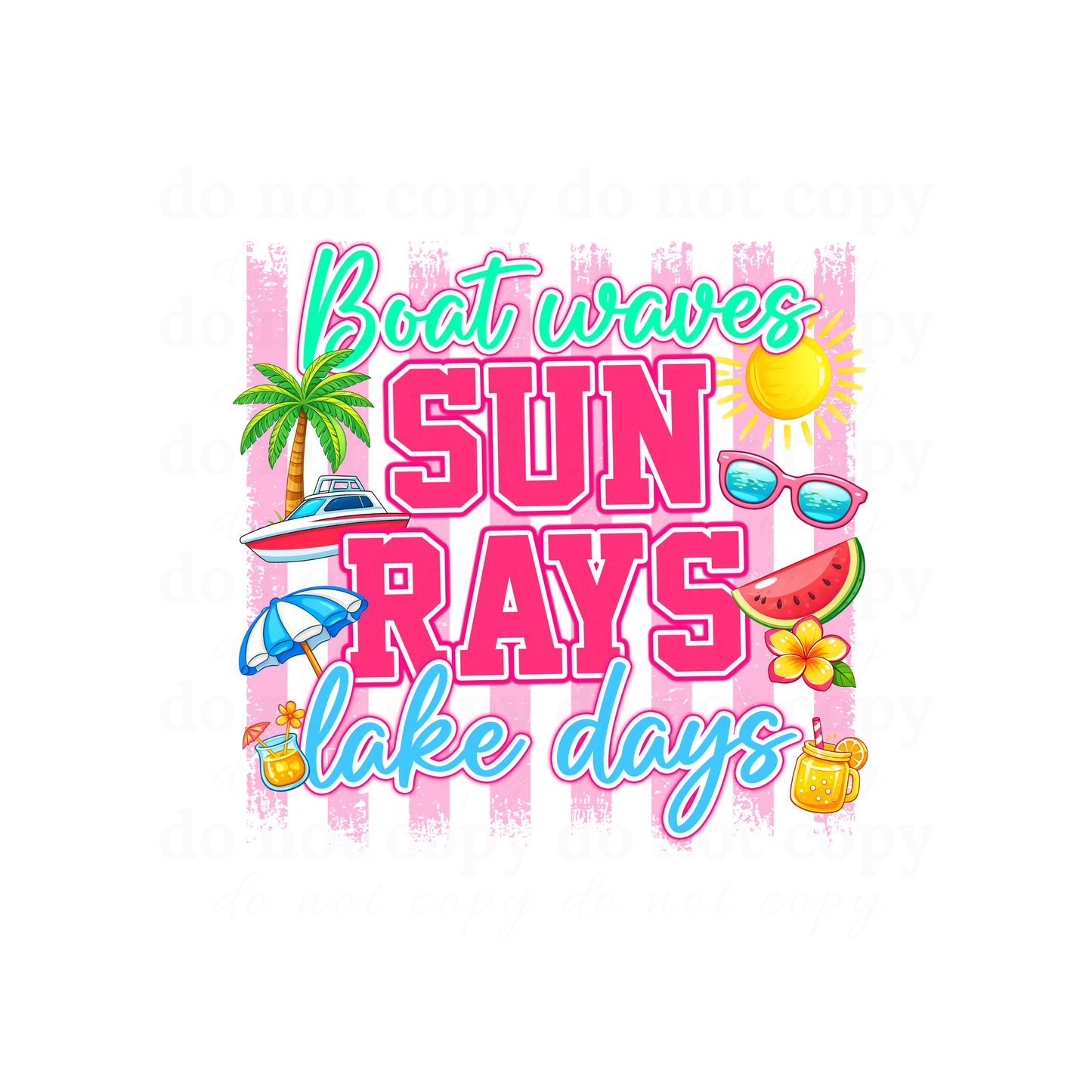 Boat waves, sun rays, lake days - DTF TRANSFERS