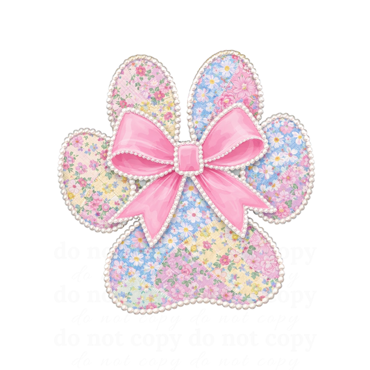 Floral Paw Print - DTF TRANSFERS
