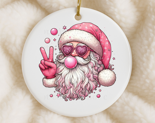 Pink Santa - Ornament Decals