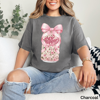 Pink floral Dr. Pepper - DTF TRANSFER