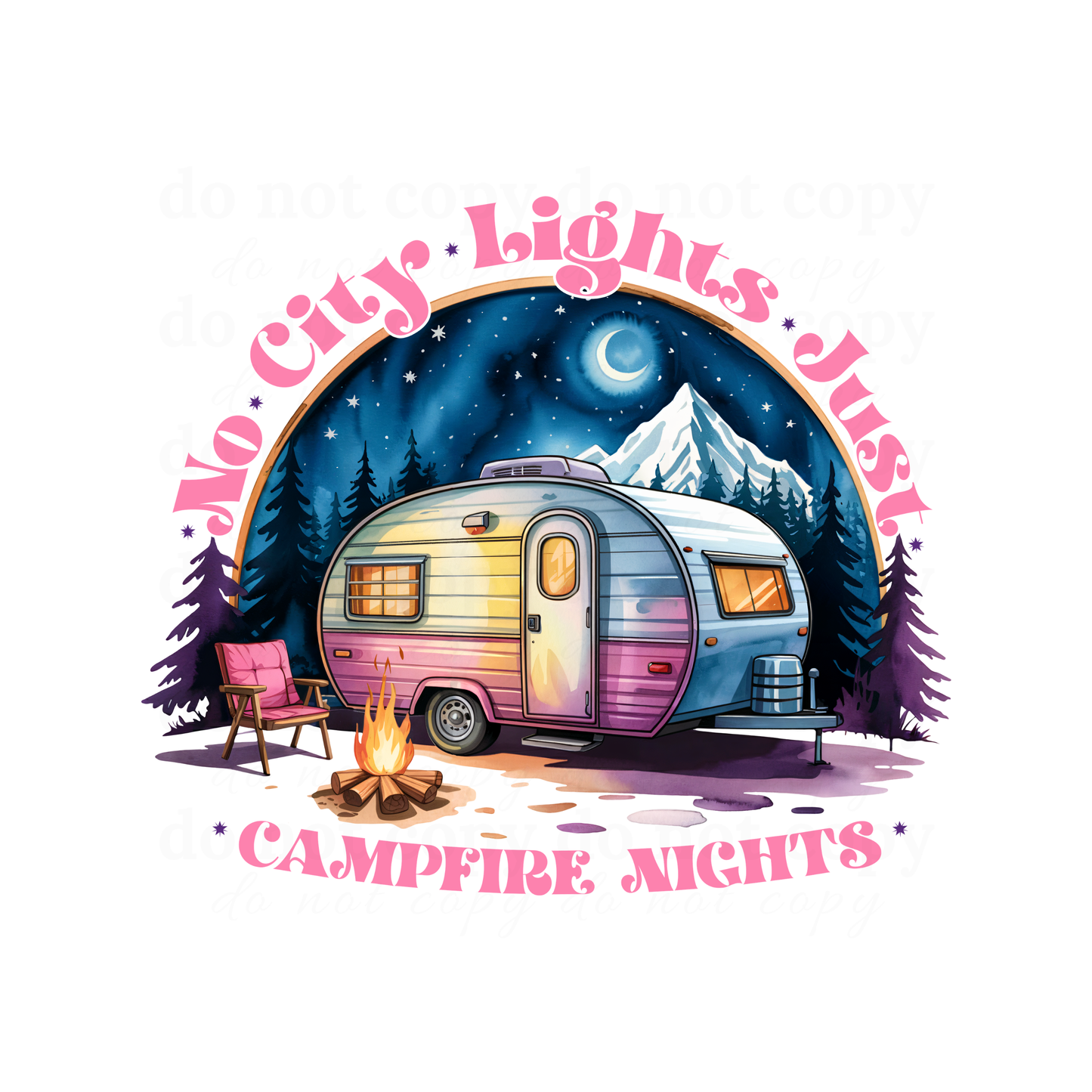 No city lights just campfire nights - DTF TRANSFERS